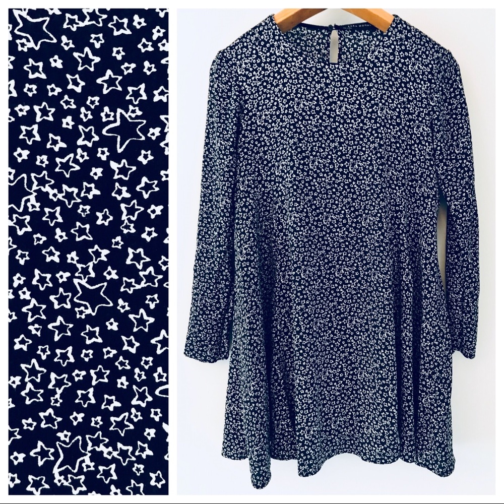 Zara B&W star print tunic shirtdress/mini dress M